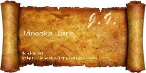 Jánoska Imre névjegykártya